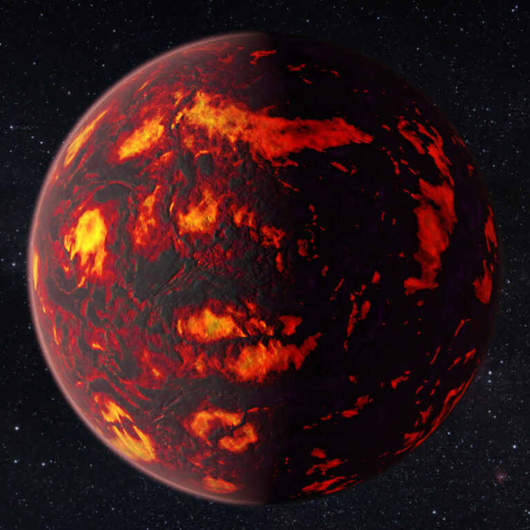 Vue d'artiste d'une planète en formation (exoplanet 55 Cancri)
