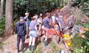 Vue du groupe au pied de la tranchée