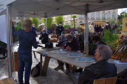 Photo de l'intervention au Jardin Ephémère en 2020