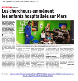 Article de l'Article de l'Est républicain - animations CRPG au CHU Brabois