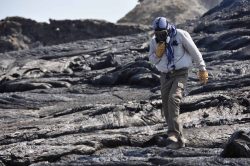 Photographie de l'exposition "Mission sur le volcan Erta Ale en Afar"