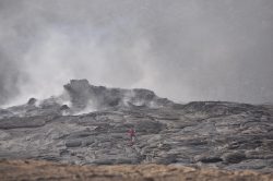 Photographie de l'exposition "Mission sur le volcan Erta Ale en Afar"