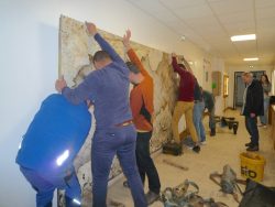 Photographie de l'installation de la pegmatite au CRPG