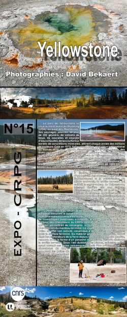 Affiche de l'exposition de photographies de Yellowstone (David Bekaert)