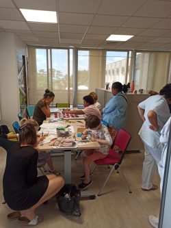 Atelier avec les enfants au CHU Brabois, juin 2023