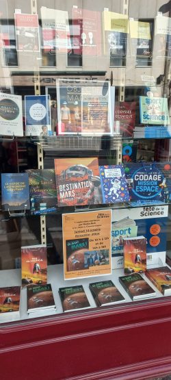 Conference sur Mars à la librairie lLa Commercienne en octobre 2023 par Jessica Flahaut, Sylvain Breton et Nicolas Beck